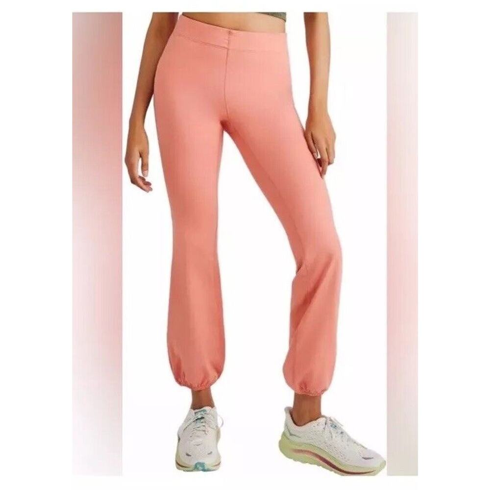 NWT Free People Let’s Bounce Pants Peach Pink Size XS Soft Jogger Zip Pocket